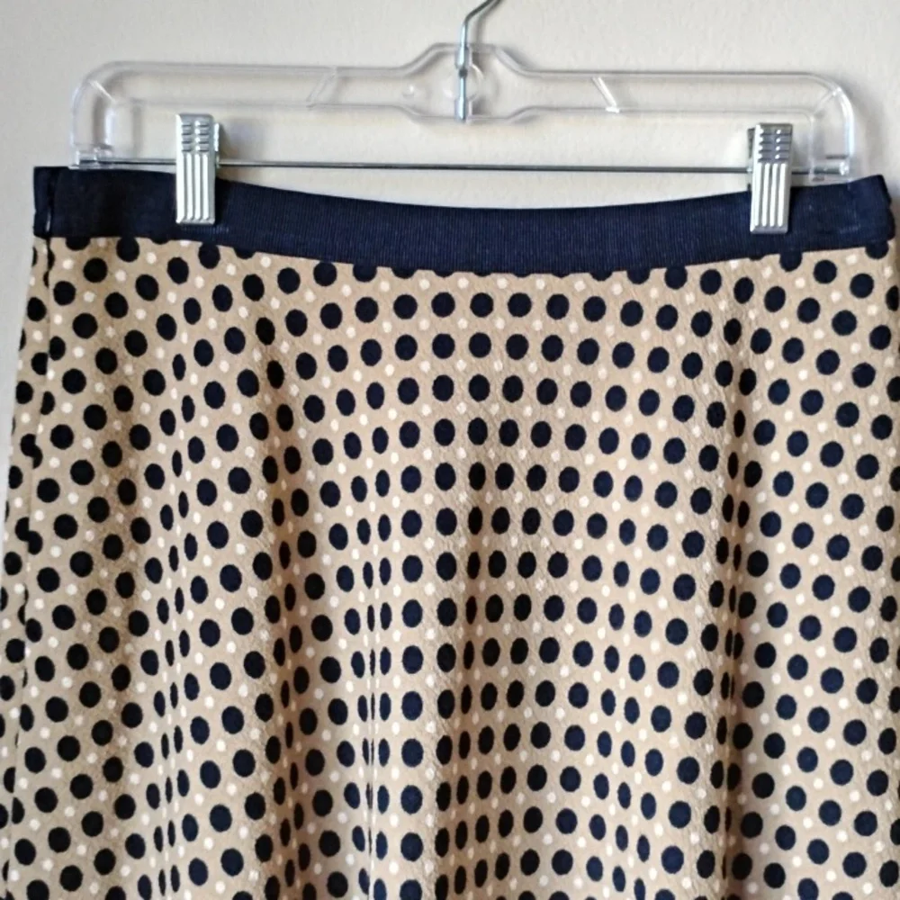 Ann Taylor Black and Tan Polka Dot A-Line Skirt